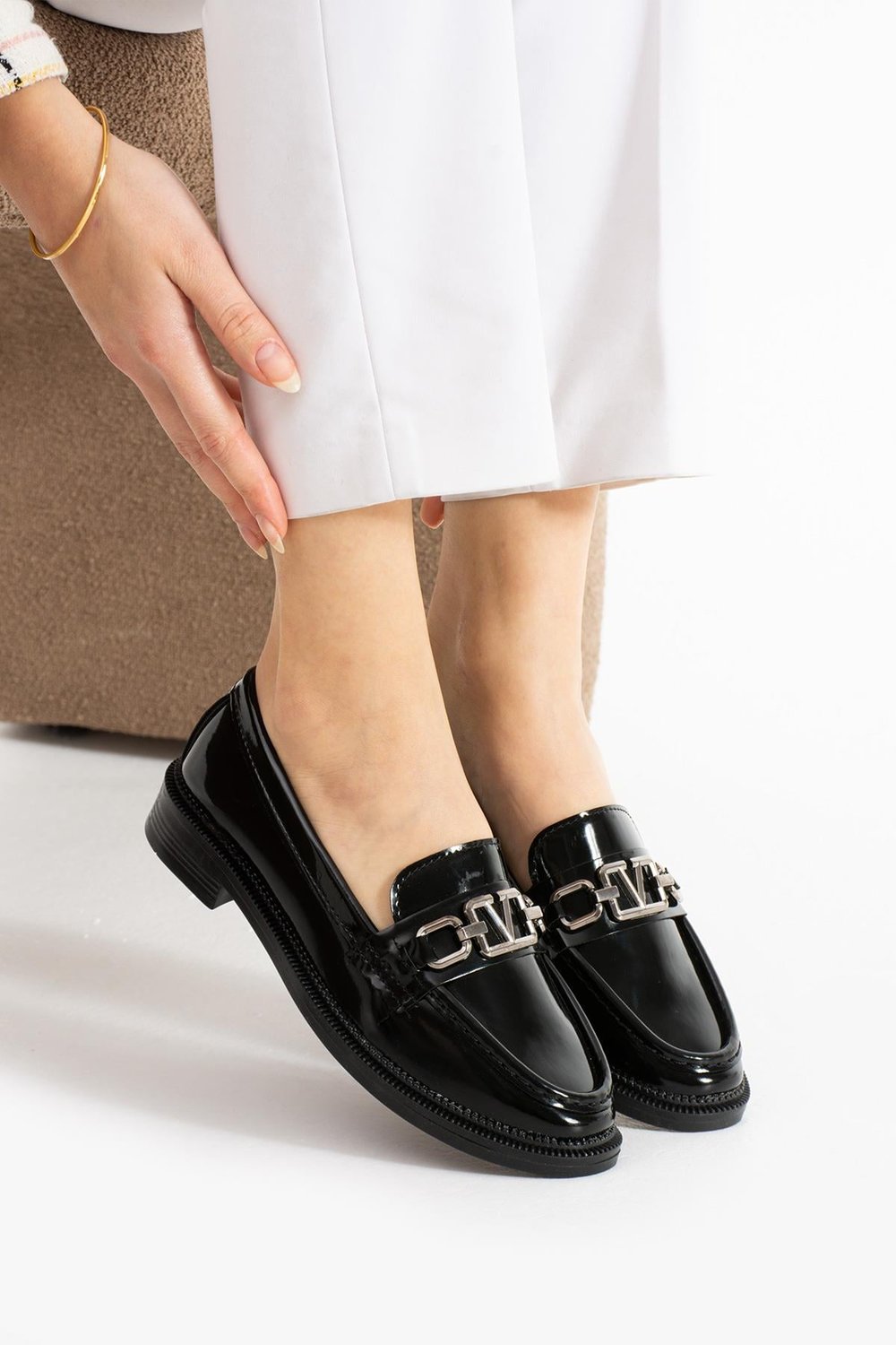 Kadın Loafer Makosen Casual Tokalı Günlük Ayakkabı
