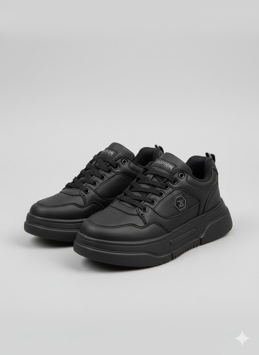 Kadın Kalın Taban Suni Deri Rahat Sneakers Spor Ayakkabı