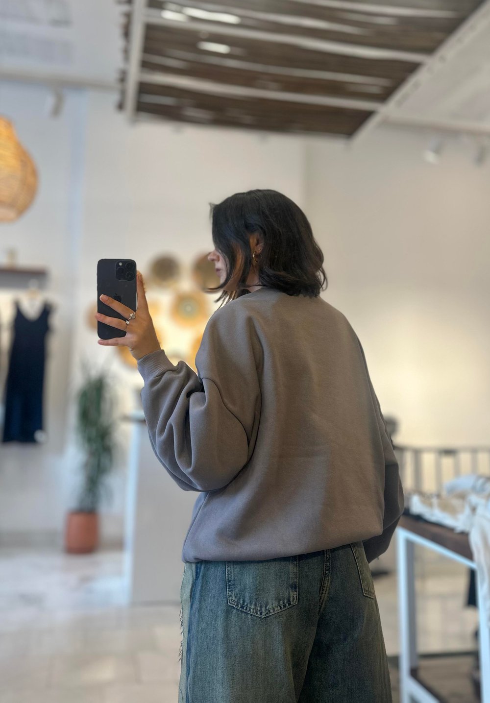 Baskılı Antrasit Sweatshirt
