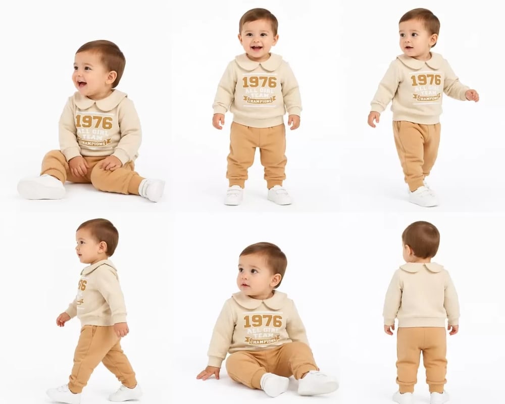 6/24 Ay Bebe Yakalı Penye Bebek Takımı