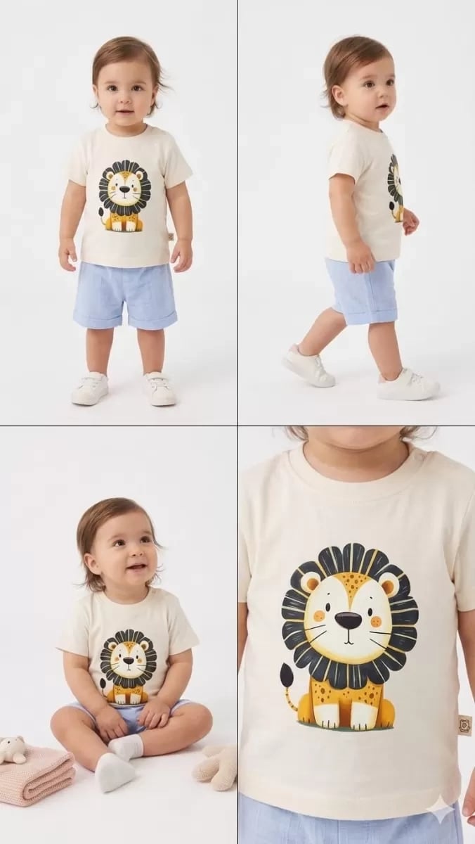 6/24 Ay Keten Şortlu Basic Bebek Takımı