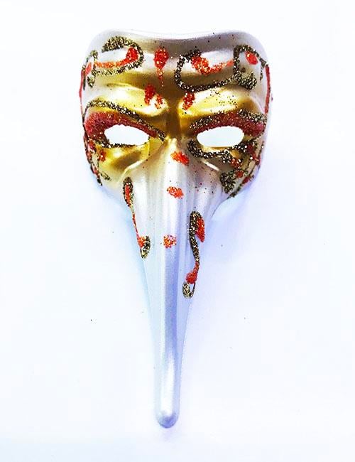 NessiWorld Turuncu Renk İşlemeli Seramik Malzemeden İmal Venedik Uzun Maske Magnet