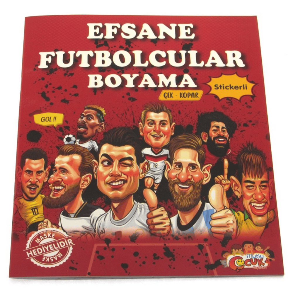Nessiworld Efsane Futbolcular Çıkartmalı Maskeli Boyama Kitabı