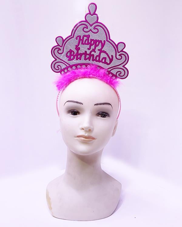 Nessiworld Happy Birthday Neon Pembe Renk Doğum Günü Tacı 24x15 cm