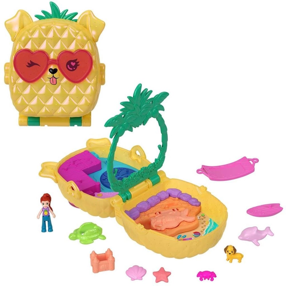 Nessiworld JFV00 Polly Pocket Ananas Köpekçik Plajı Mini Oyun Seti