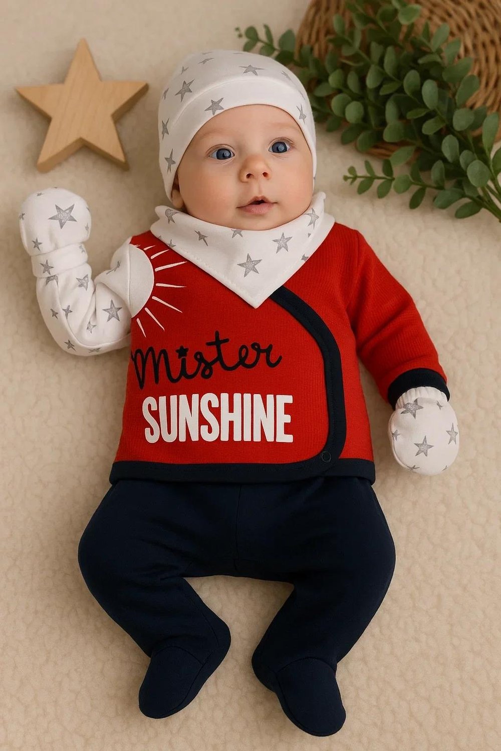 Sun Shine Desenli 5'li Erkek Hastane Çıkışı