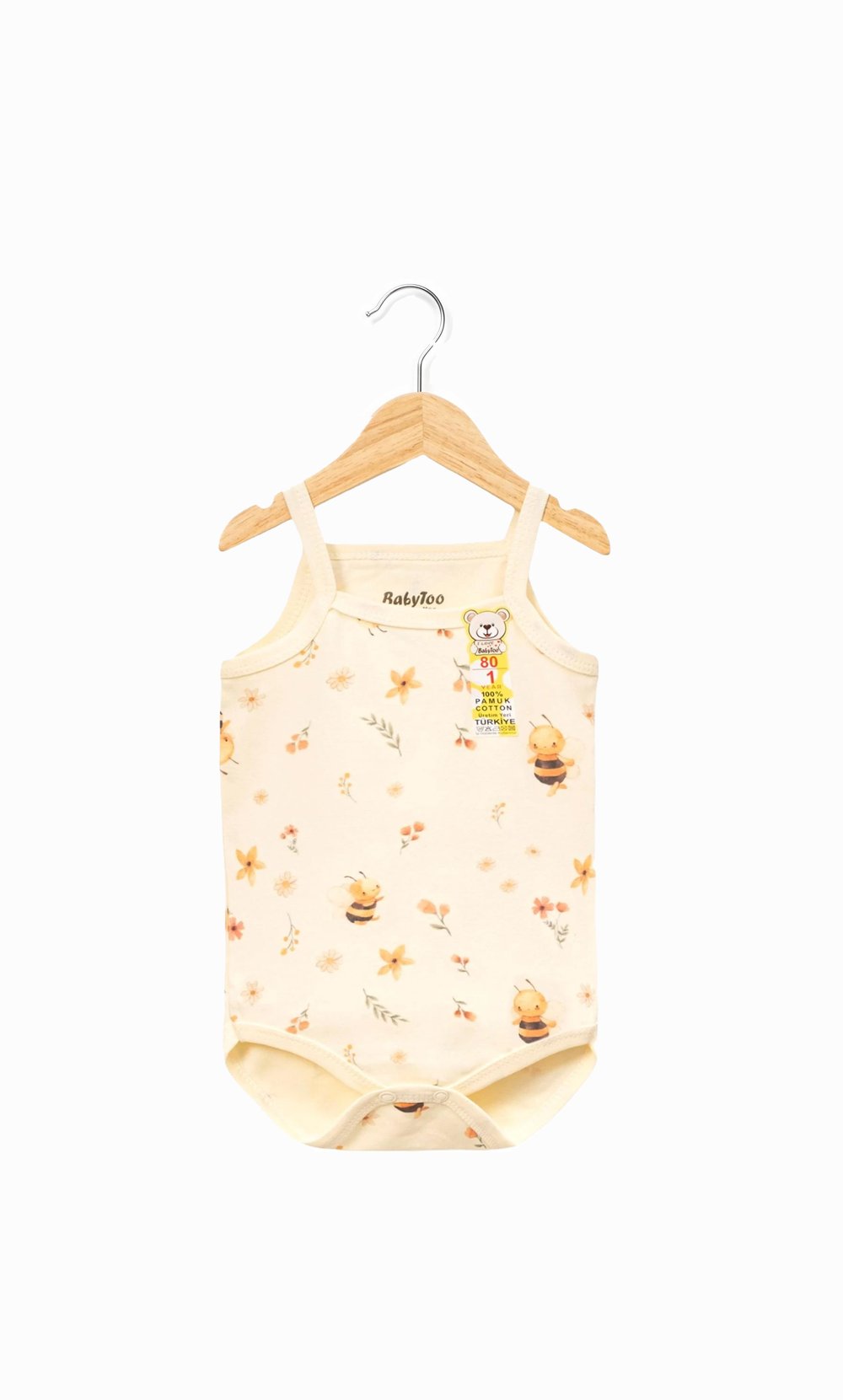 Arı Desenli Küçük İp Askılı Body (1-9 Ay)Wizly BabyBebek Body