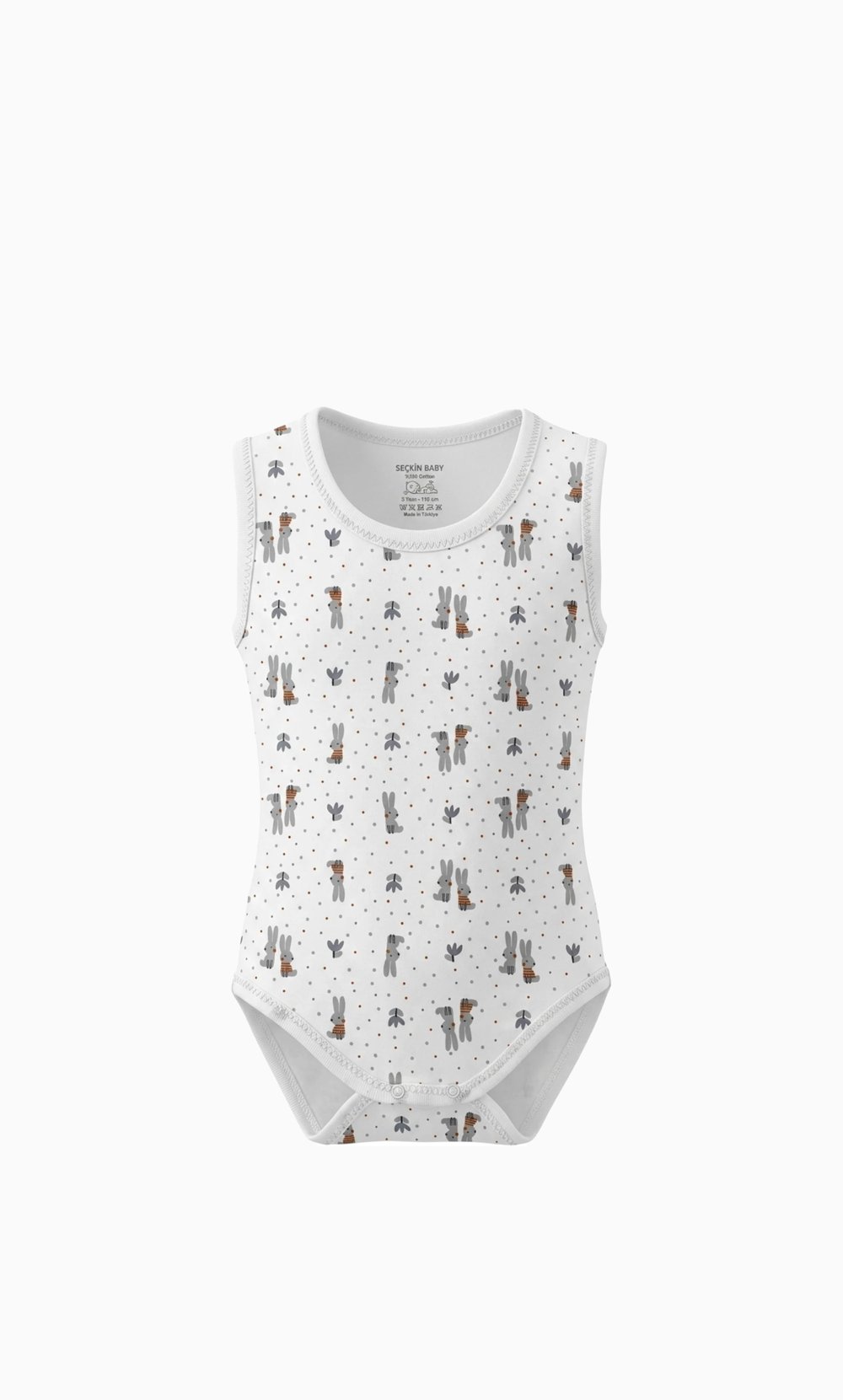 Noktalı ve Tavşan Desenli Tek Body (4-5 Yaş)Wizly BabyBebek Body