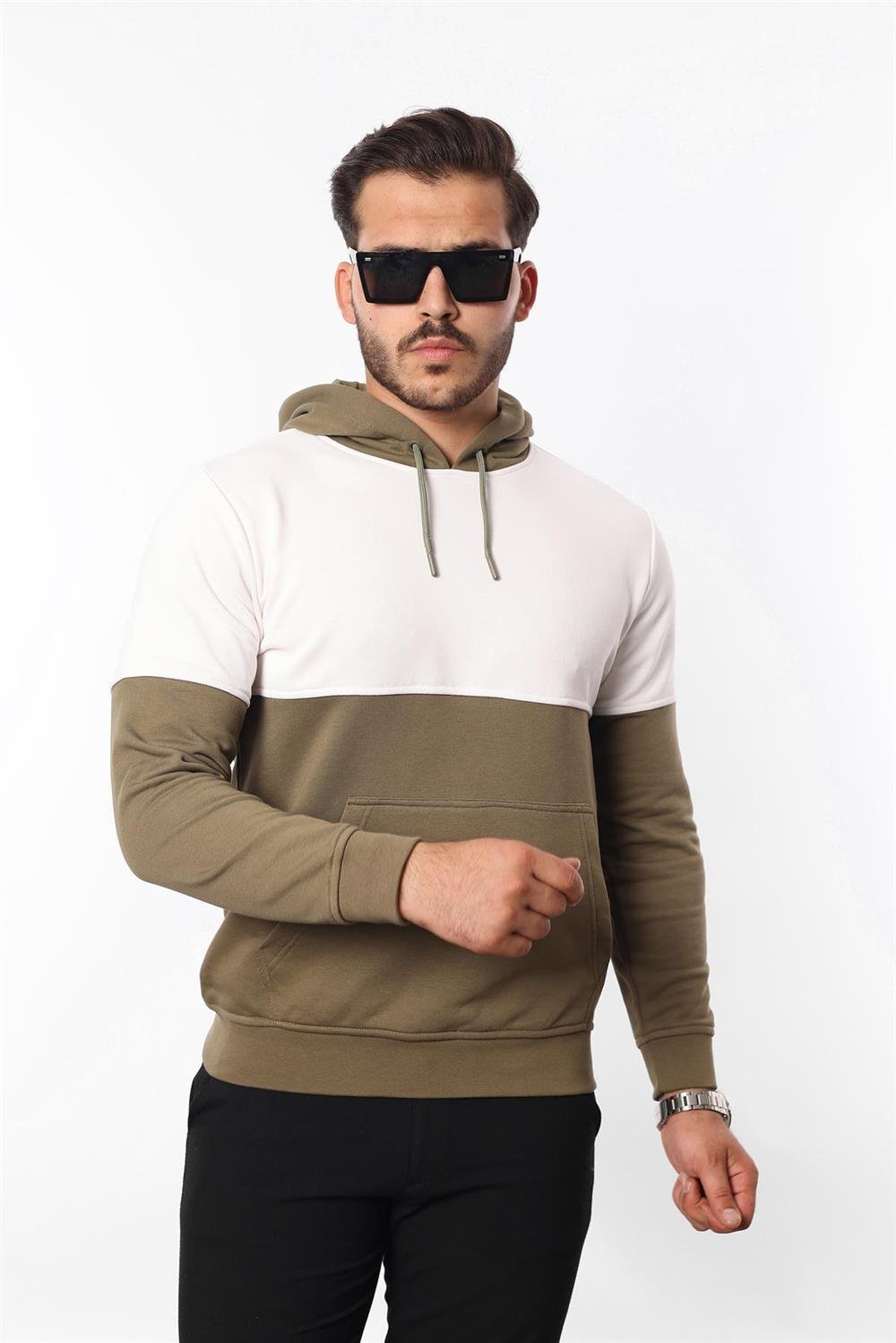 3 İplik Kapüşonlu Kanguru Cepli Sweatshirt – Pamuk Viskon Regular Fit Rugatchi Exclusive