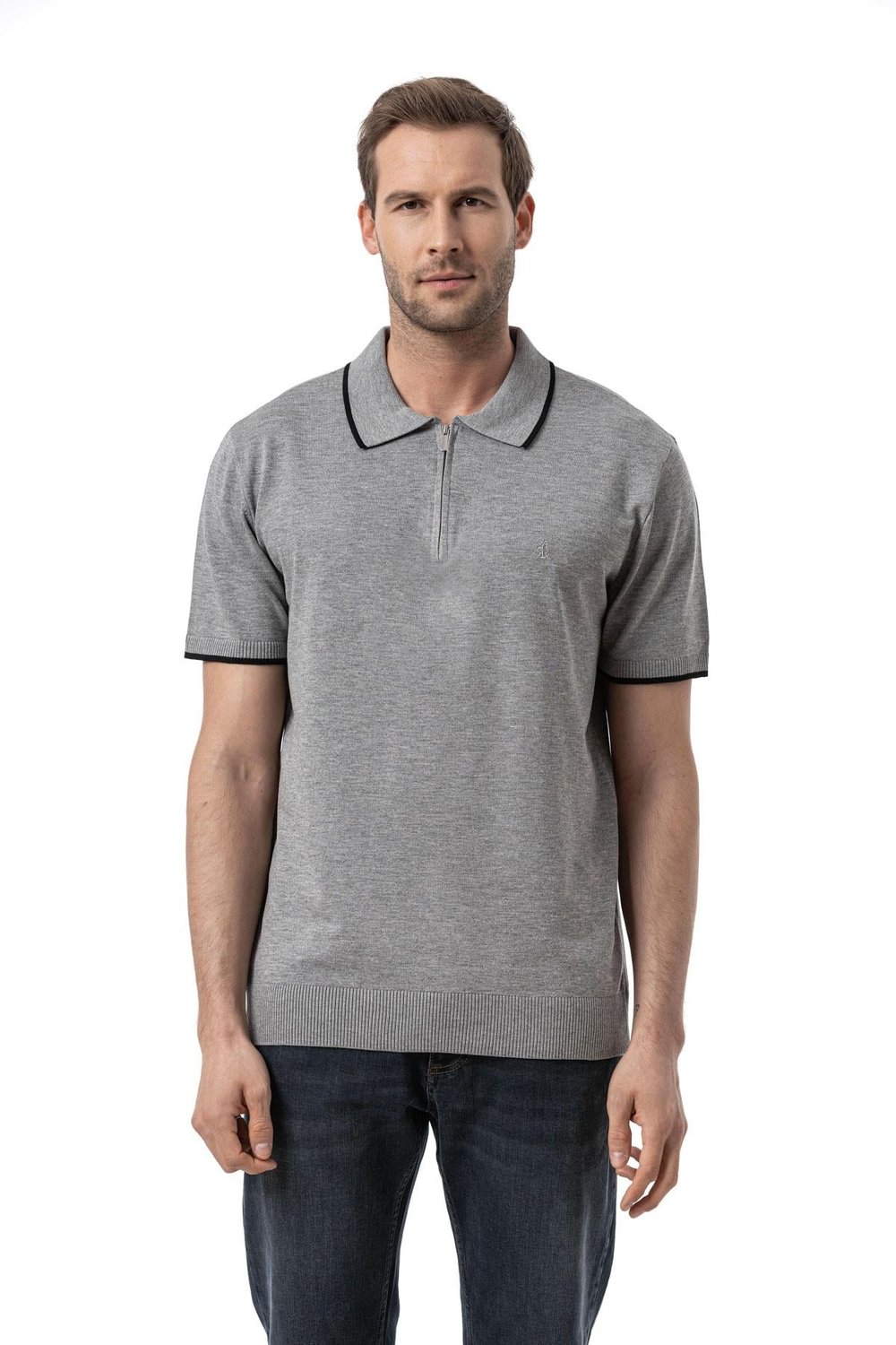 Sweaters - Zipped Polo Shirt
