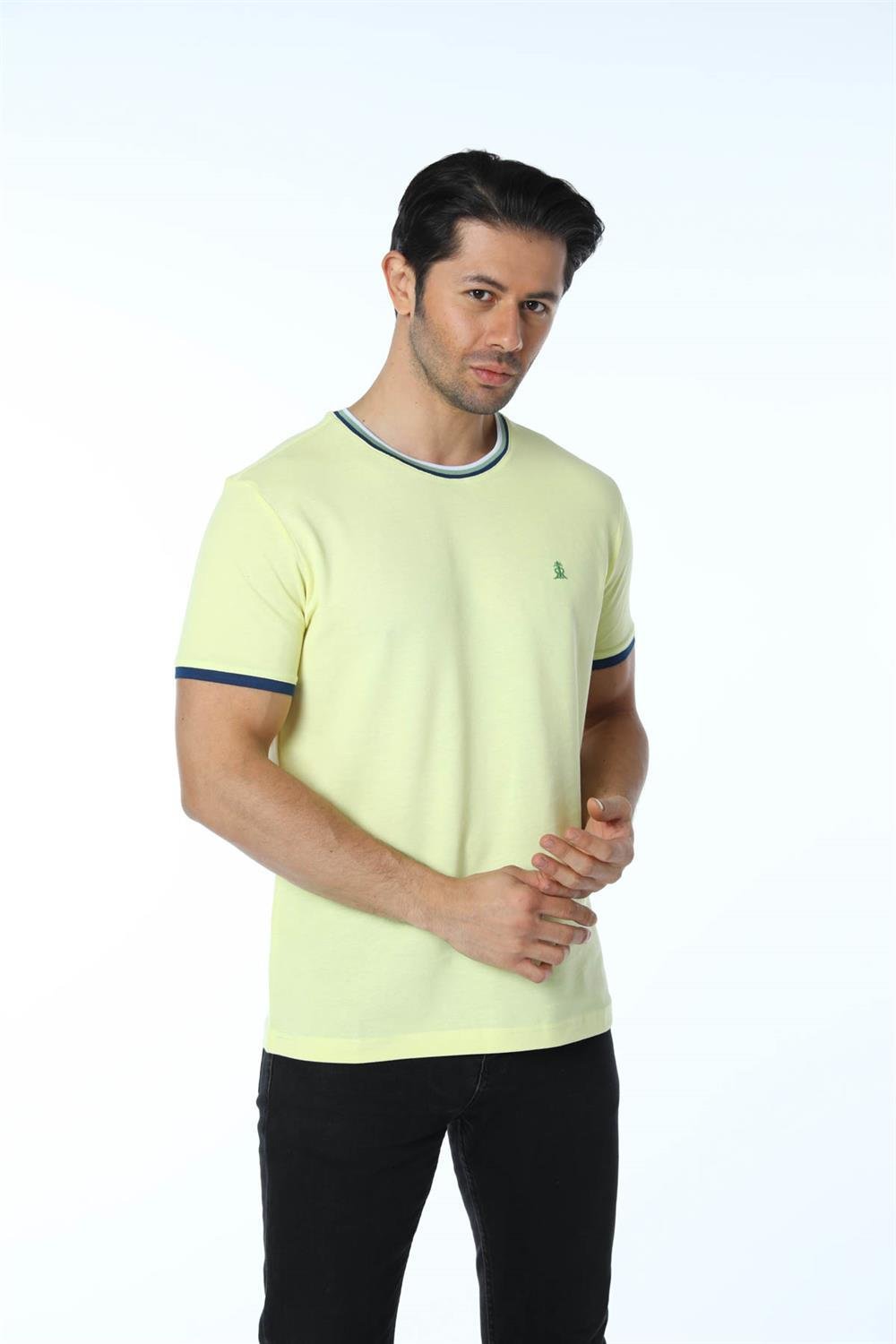 Büyük Beden Basic Pike Bisiklet Yaka T-Shirt