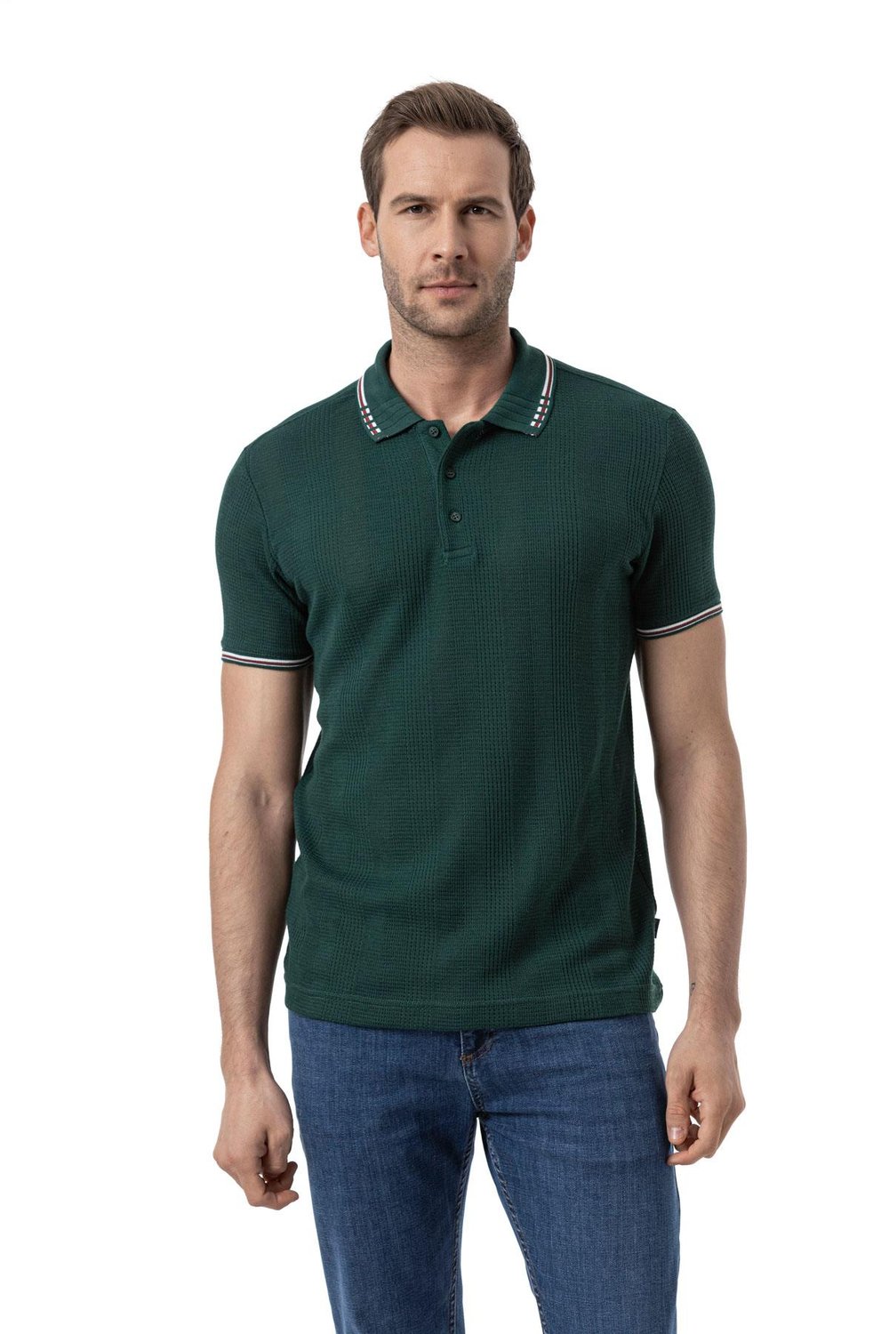 Waffle Horizontal Line - Big Size Polo Shirt
