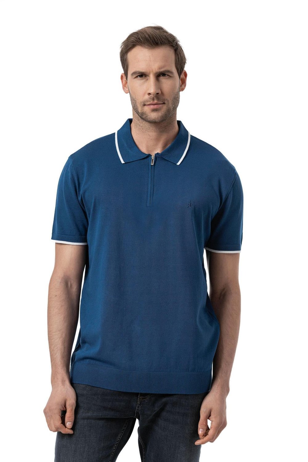 Sweaters - Zipped Polo Shirt