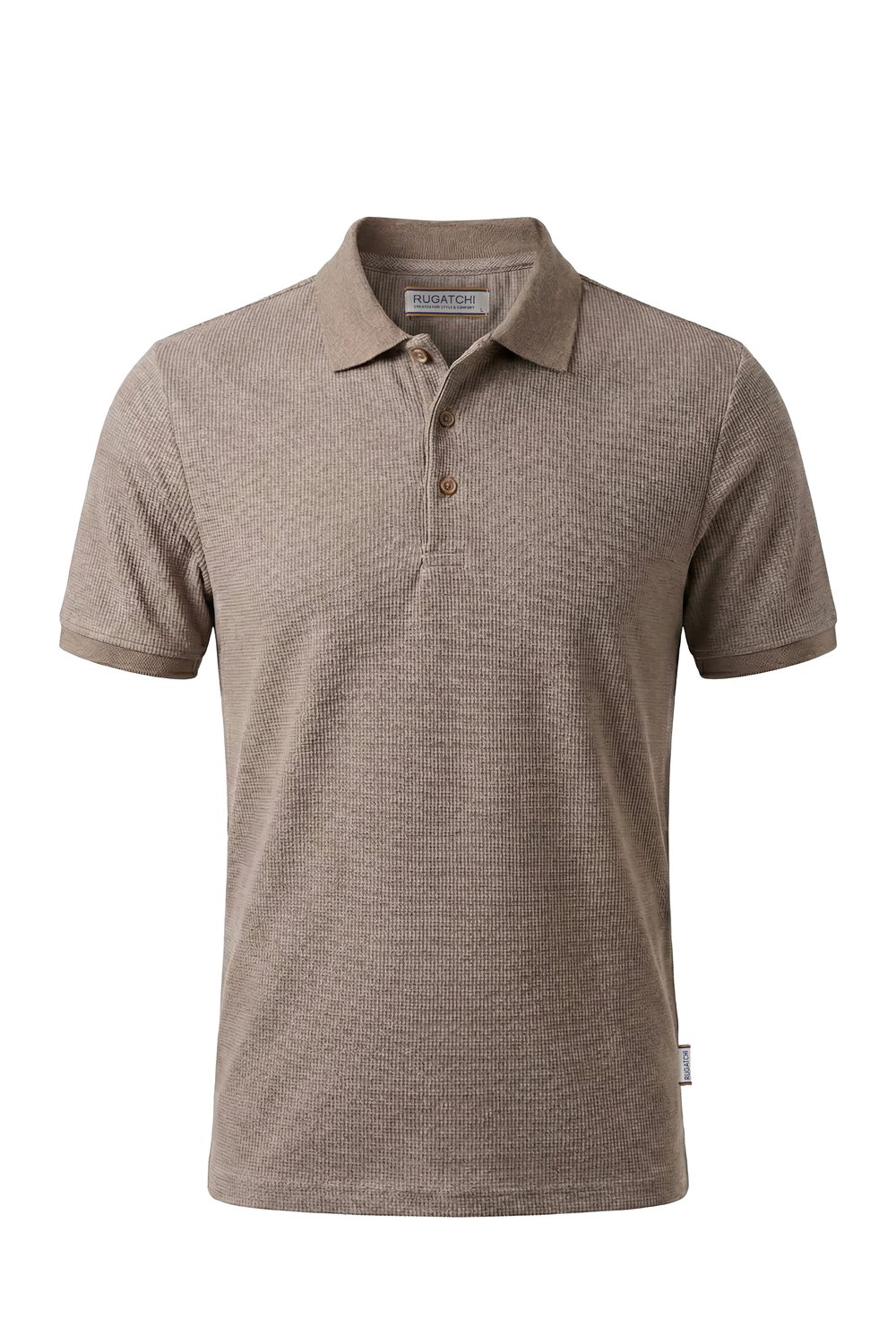 Melange Waffle Polo Shirt