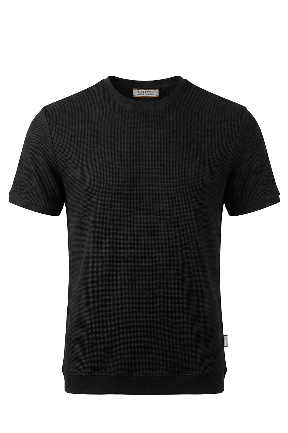 Waffle Crew Neck Shirt with Ribbed Hem