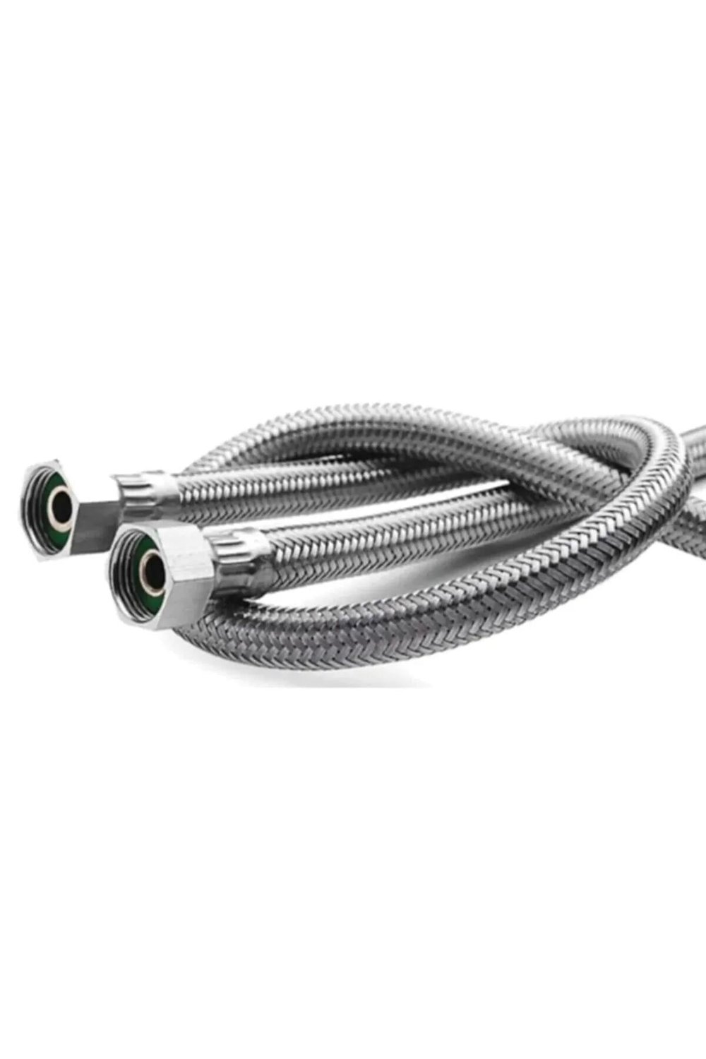 1/2-1/2 Termosifon & Şofben-Pas.Çelik Örgülü Flexıble Bağlantı Hortumu 20 Cm