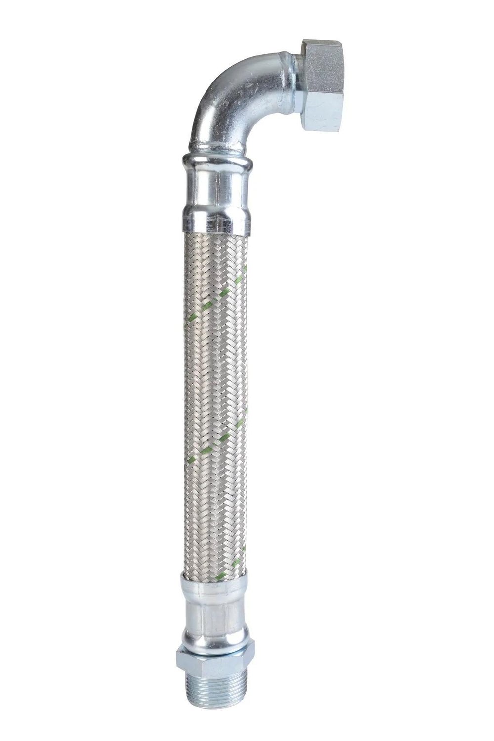 1/2 E-1/2 Paslanmaz Çelik Örgülü Dirsekli Flexıble Bağlantı 60 Cm