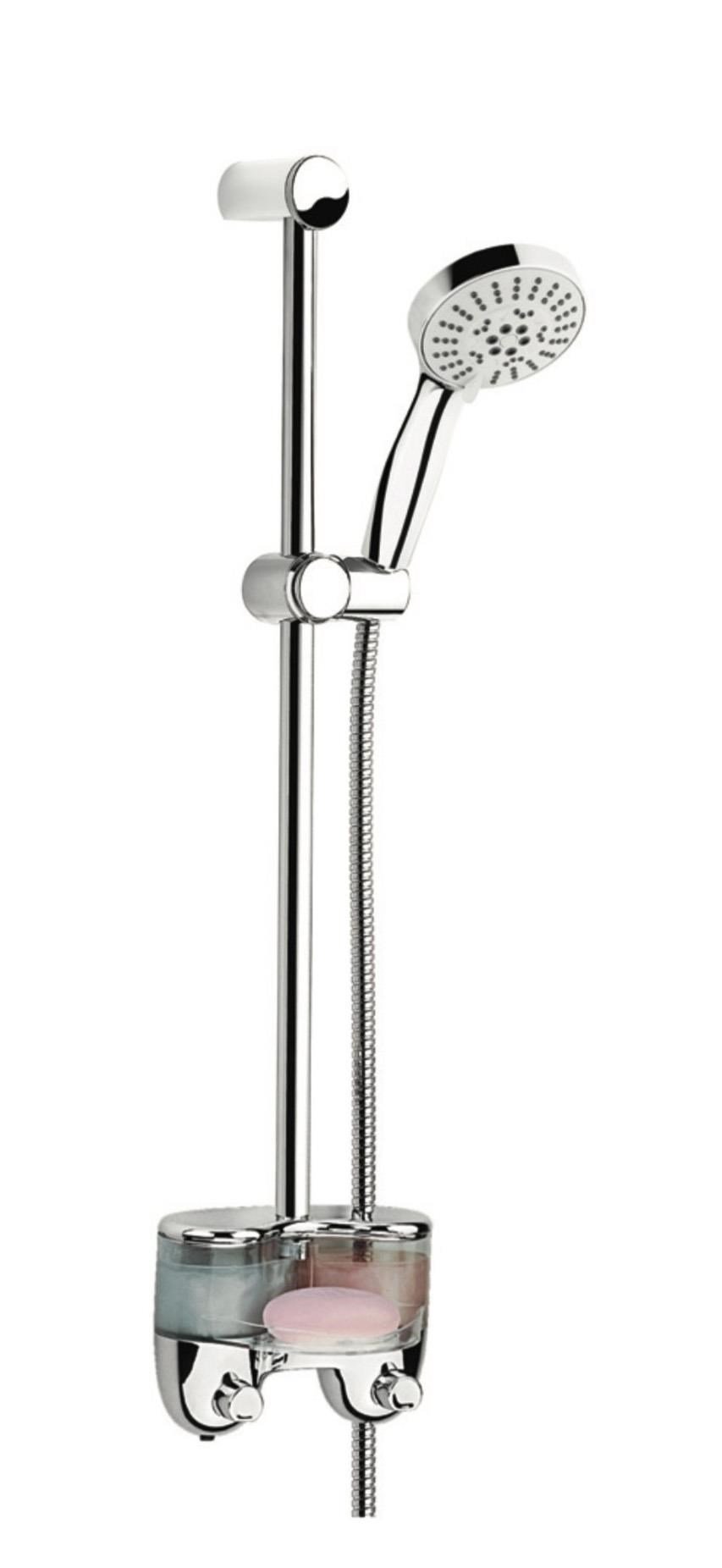 SÜRGÜLÜ DUŞ SETİ ŞAMPUANLIKLI + Ø22MM KROM KAPLI + 5 FONKSİYONLU 