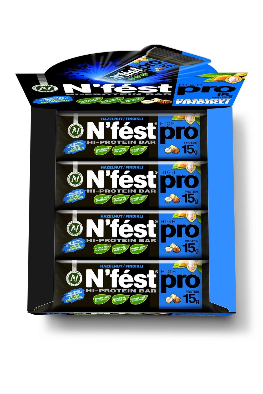 Nfest Yüksek Protein Bar Fındıklı 50g x 12 Adet