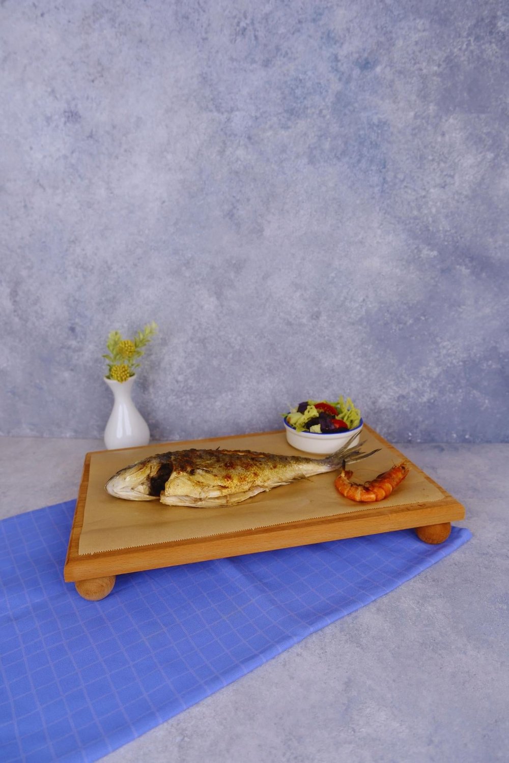 Risus Top Ayaklı 25x40 Cm Ahşap Dikdörtgen Pasta Sunum Servis Tabağı