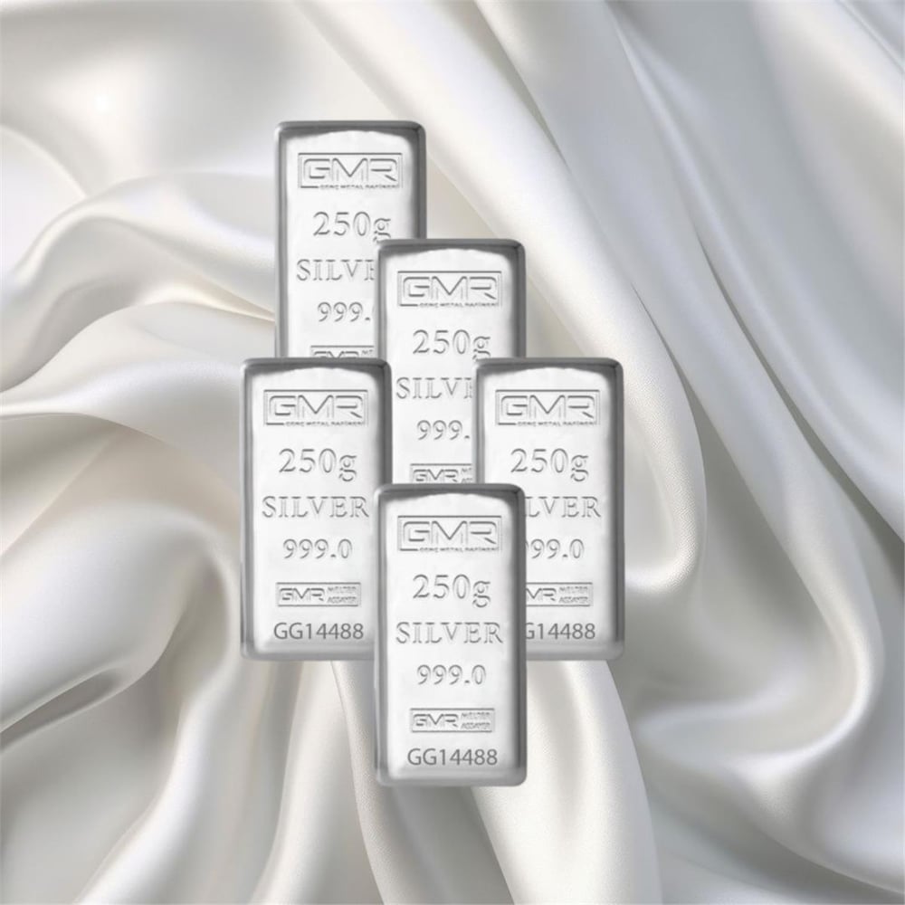 5 Adet 250 Gr Gmr Gümüş Külçe
