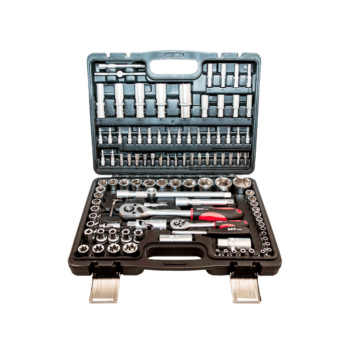 108 Parça 1/4inç ve 1/2inç 6pt CR-V Bits ve Lokma Seti