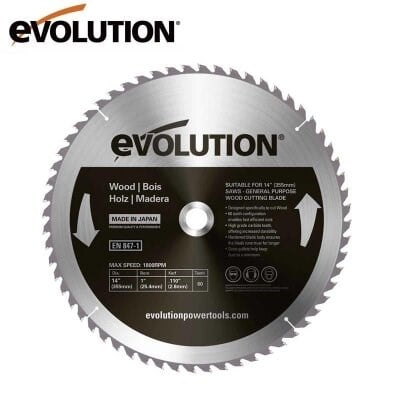 Evolution GW355TCT-60 Ahşap Daire Testere Bıçağı, 355mm