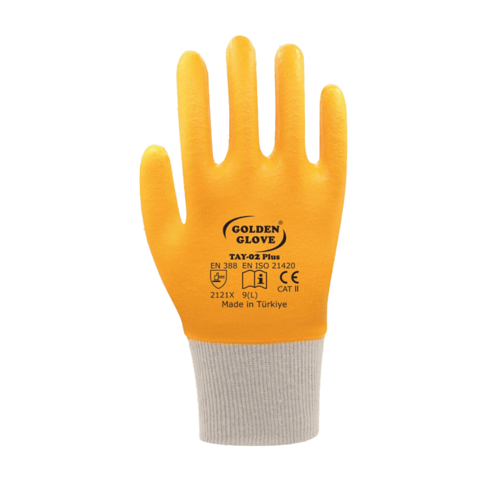 GOLDEN GLOVE TAY-02+PLUS NİTRİL ELDİVEN SARI NO:10