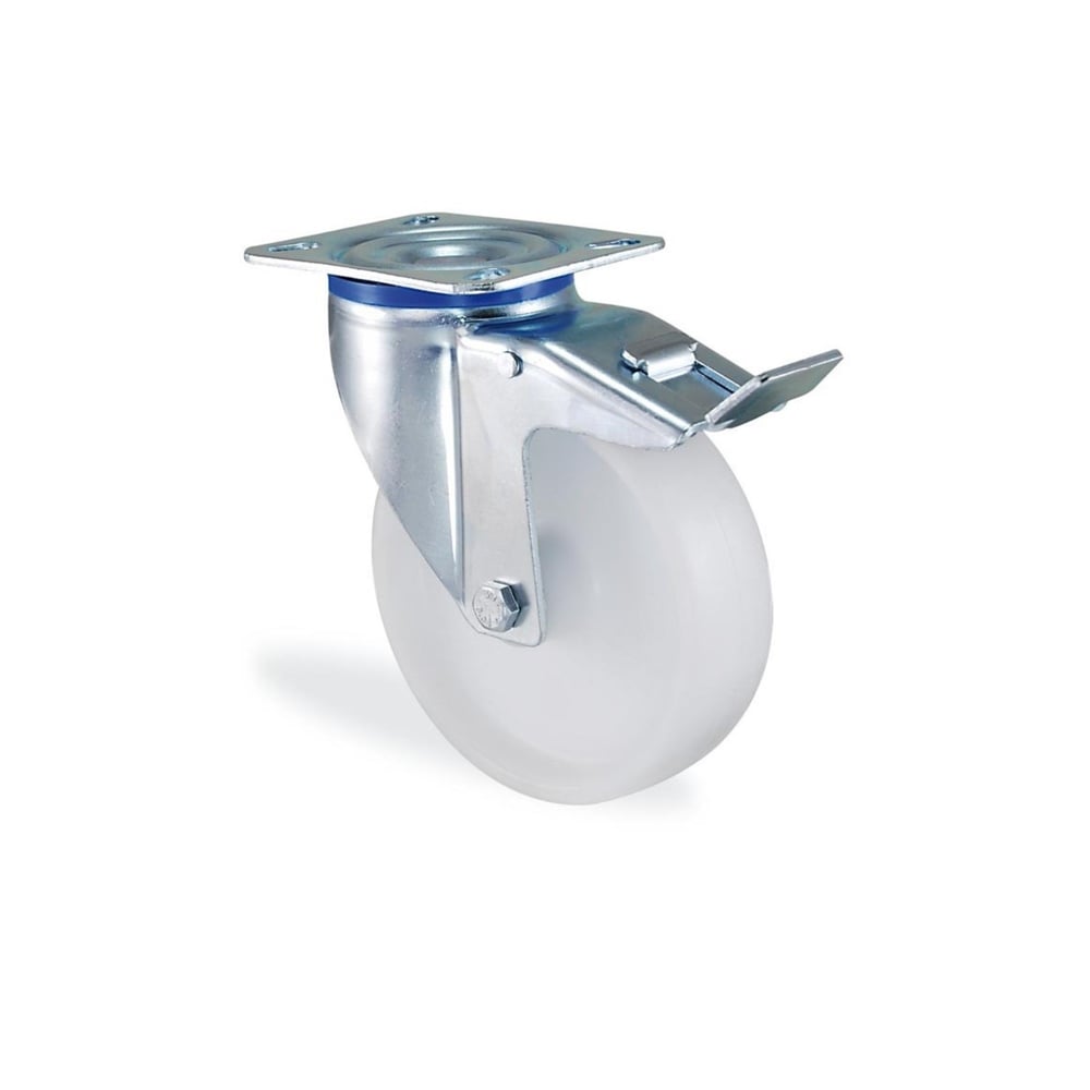 KAMA POLYAMİD BEYAZ FRENLİ DÖNER 125 MM (MMB125F)