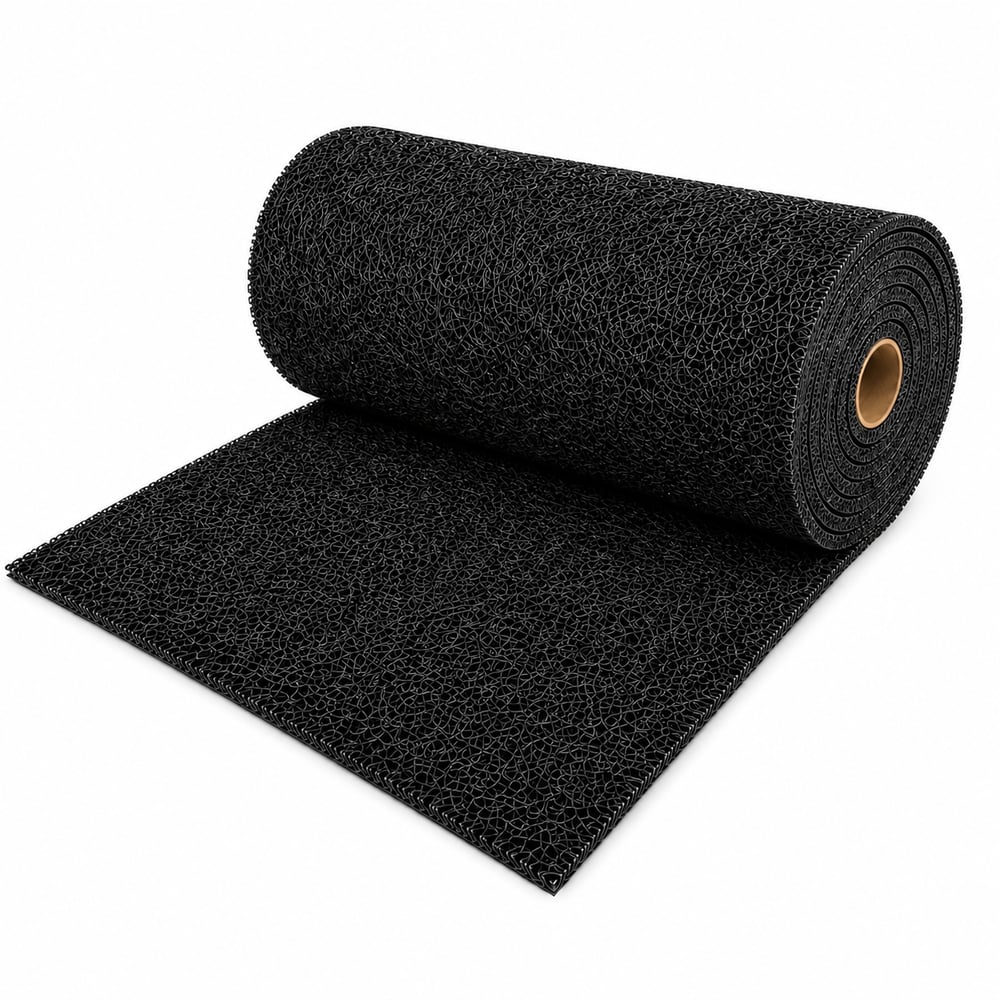 Kıvırcık Paspas 14 mm 100x1500 cm Siyah PVC Kaymaz Tabanlı 15 Metre