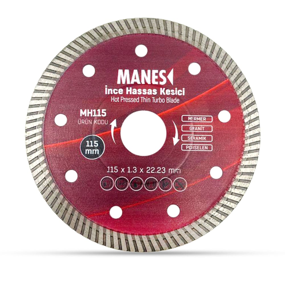MANES İNCE HASSAS KESME KIRMIZI 115x1.3x22 (MH115)