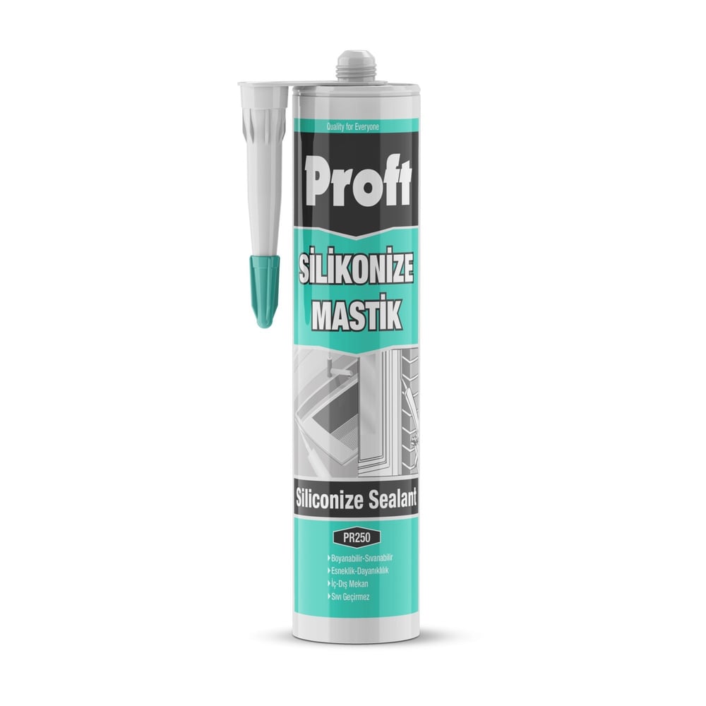PROFT SİLİKONİZE MASTİK 450 GR (PR250) SİYAH