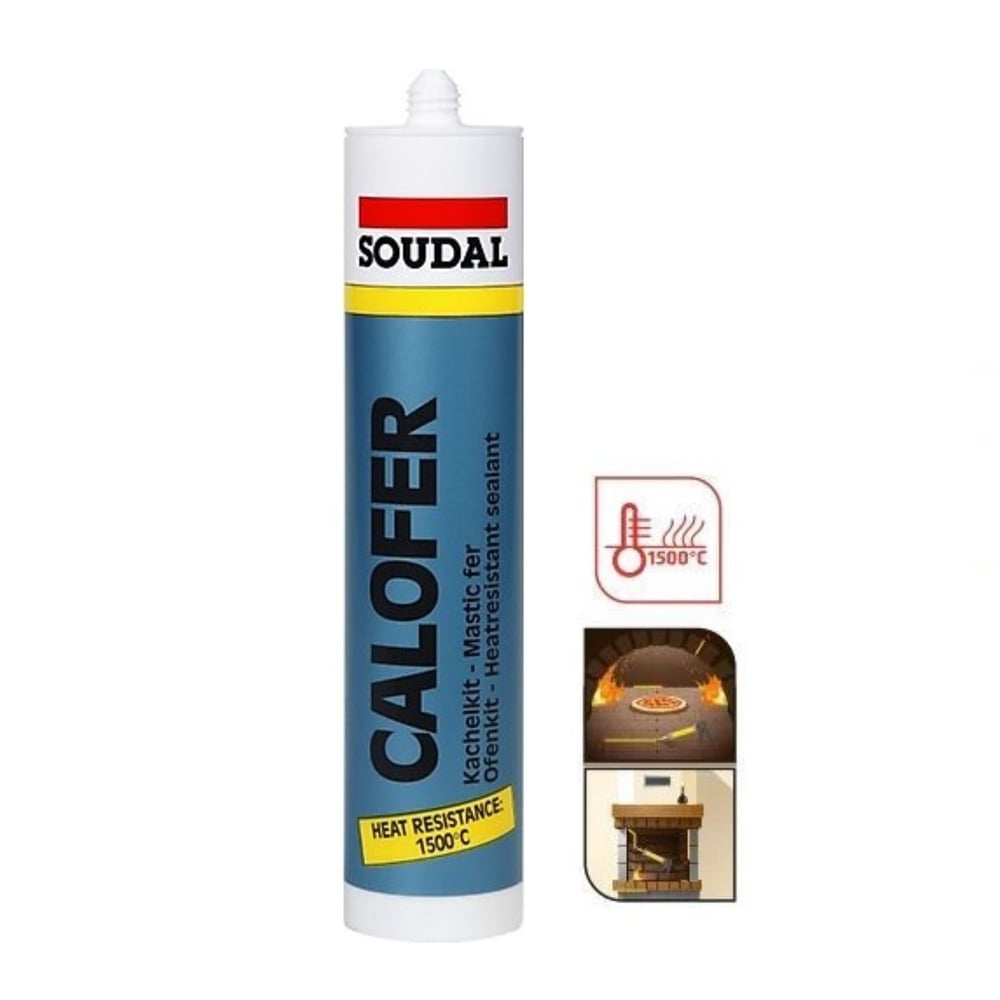 Soudal Calofer 1500°C Isıya Dayanıklı Şömine Fırın Soba Mastik 300 ml Siyah