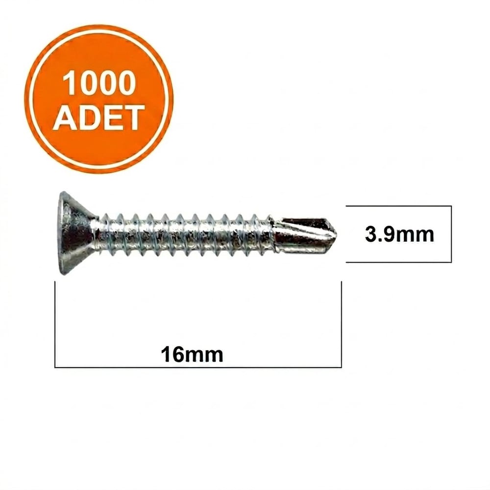 STD 3.9X16 YHB MATKAP UÇLU VİDA MS AKILLI VİDA 1000 ADET