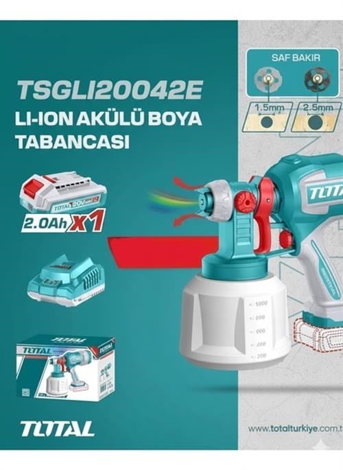 Total TSGLI20042E Lı-Ion Akülü Boya Tabancası 20V 2.0 Ah