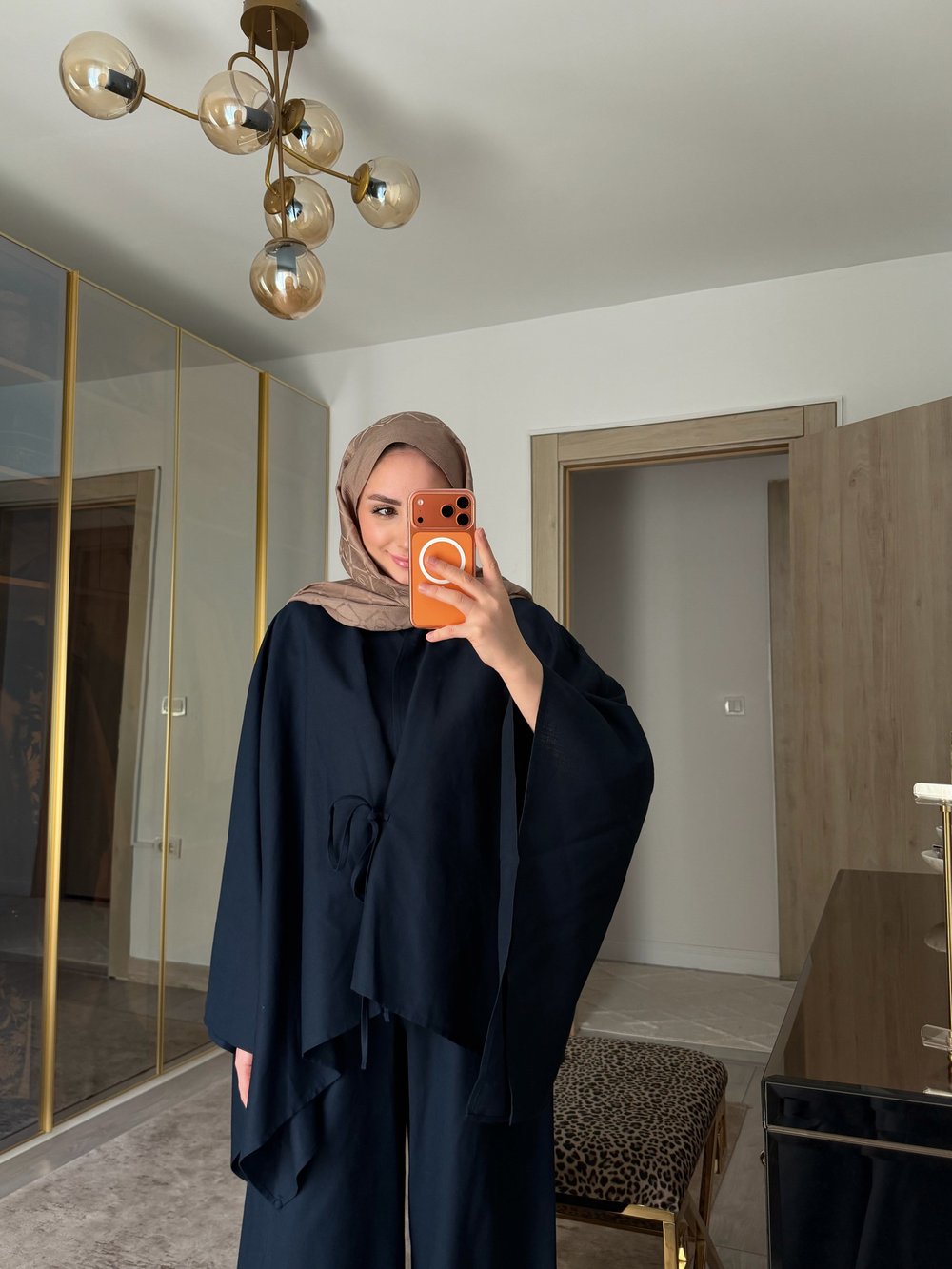 BURJ PELERİN KİMONO HAM KETEN TASARIM TAKIM 