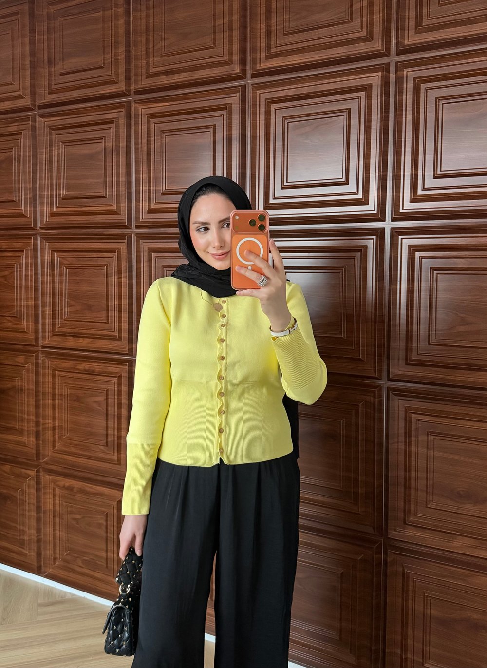 FLOWER MERSERİZE HIRKA SARI