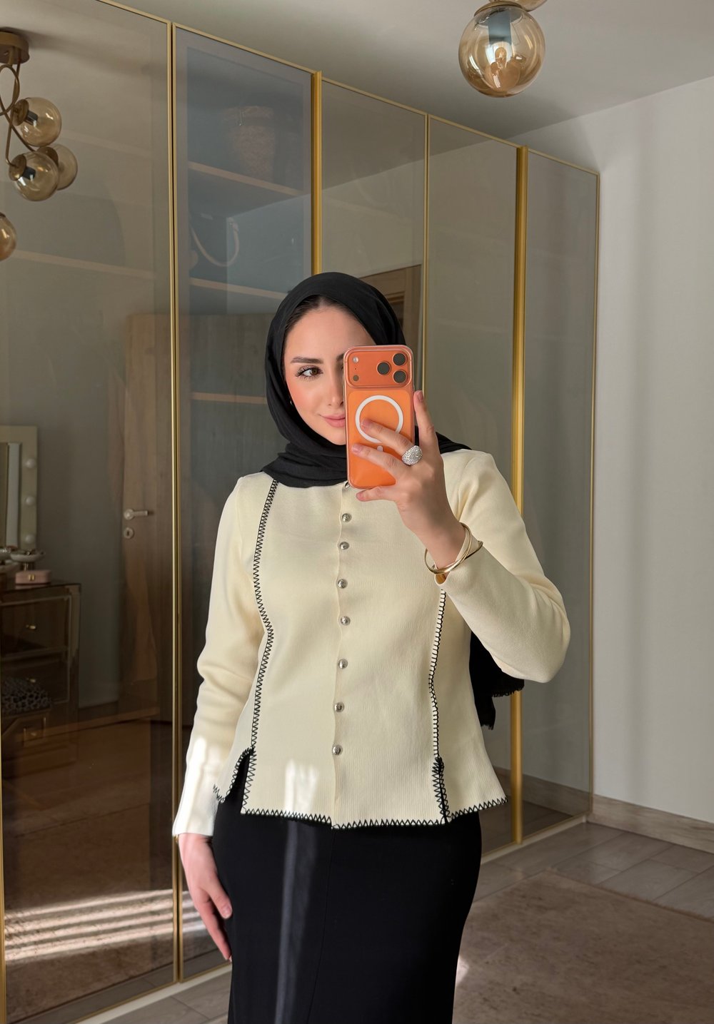 LAV DİKİŞ DETAYLI HIRKA EKRU
