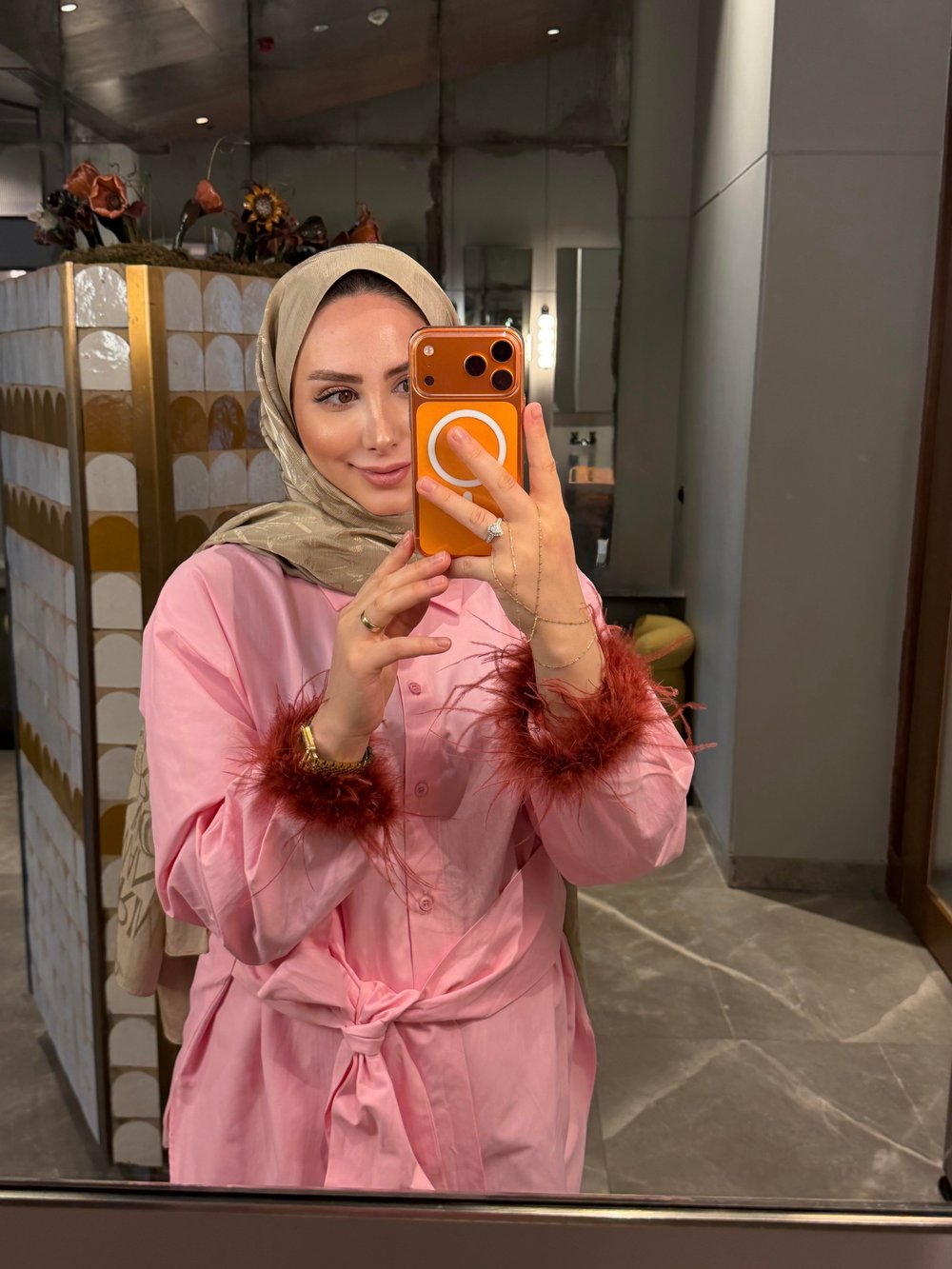 OTRİŞLİ POPLİN GÖMLEK PEMBE