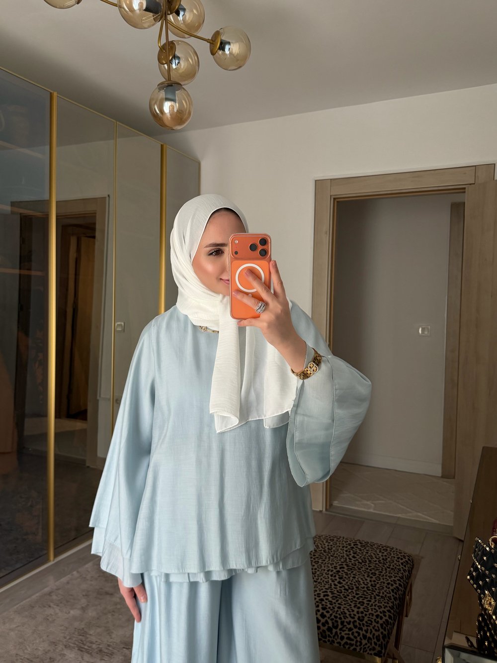 SOFT KATMANLI KOL&PAÇA DETAYLI ŞIK TAKIM BEBE MAVİ