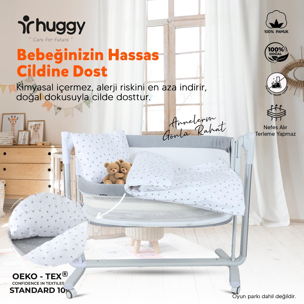 Huggy Moon 70X100 %100 Pamuk Bebek Nevresim Takımı