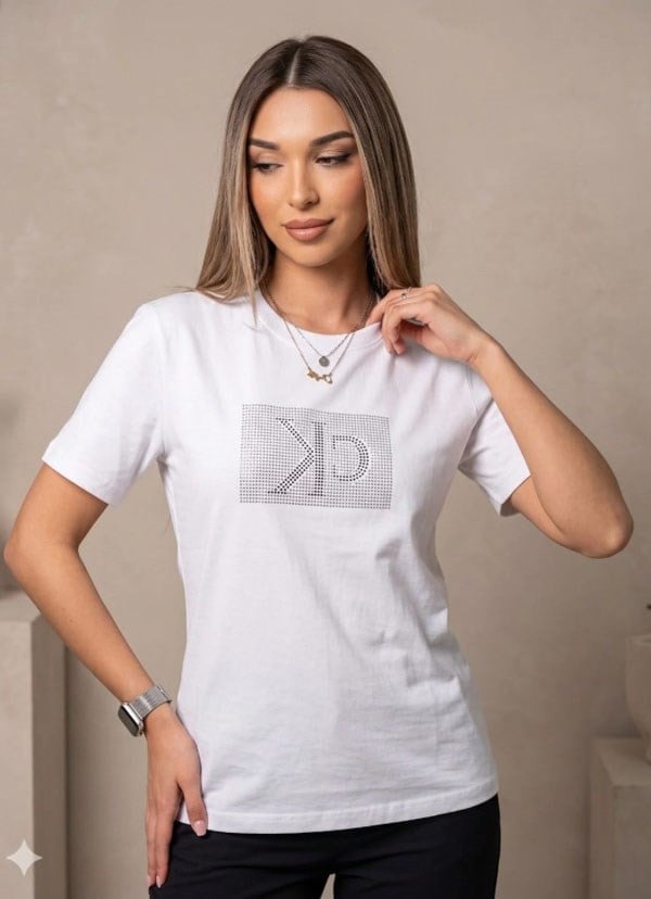 Marrk Muadil  Kare Taş Oversize Tişört Beyaz