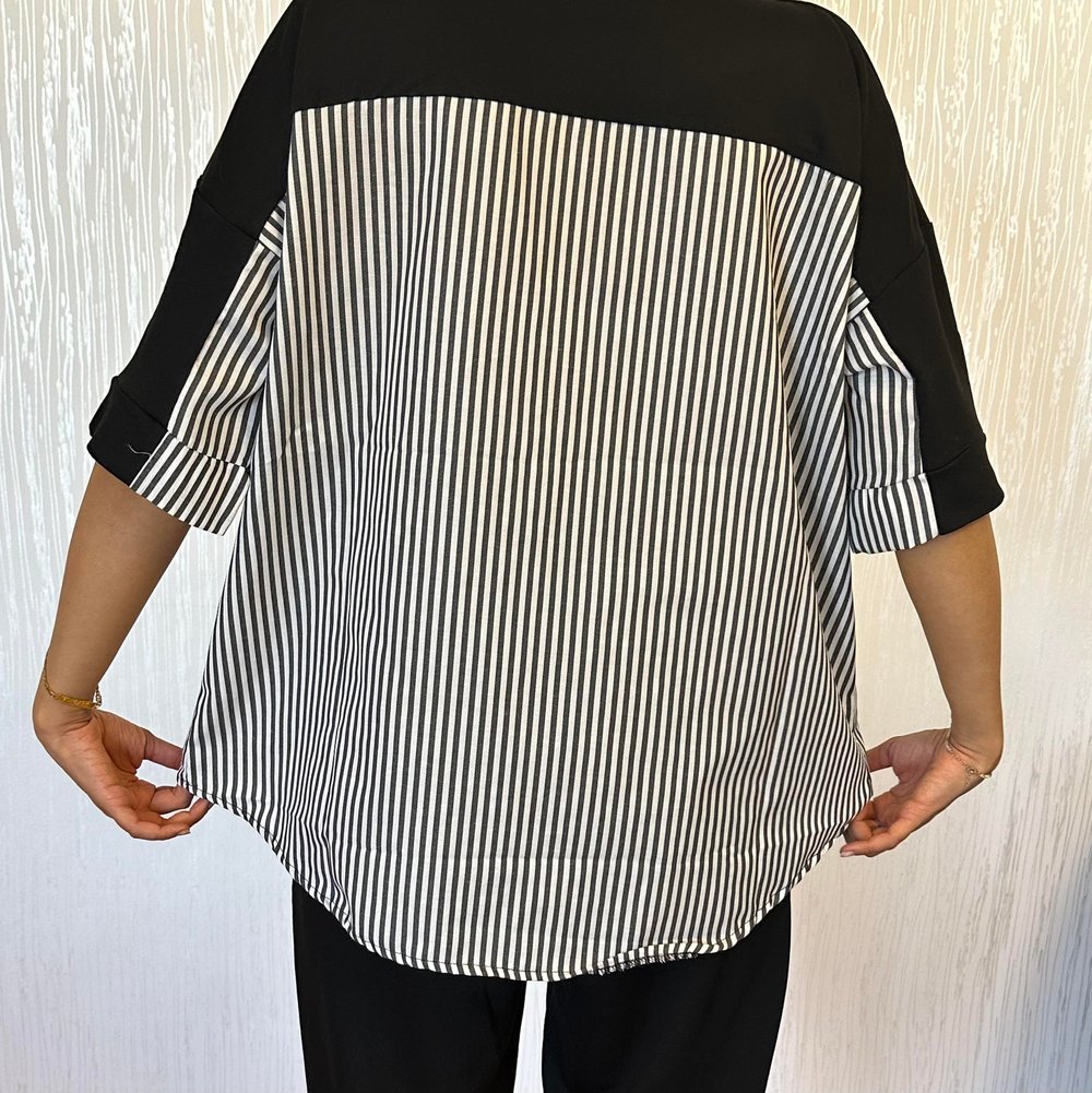 Siyah Garnili Oversize Takım
