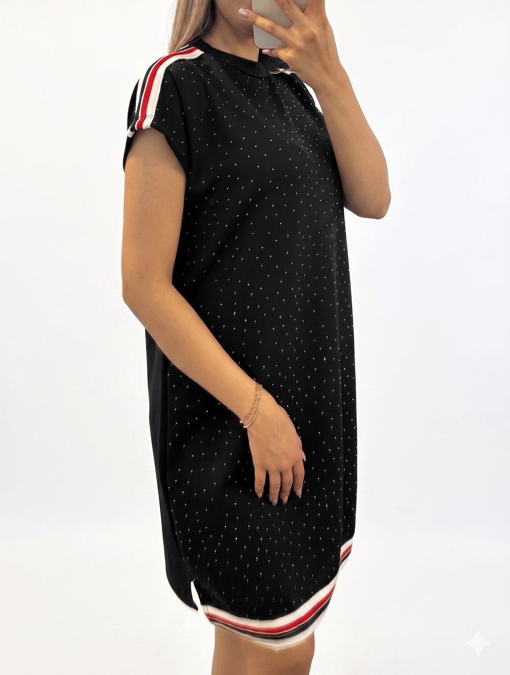 Taşlı Siyah Starlight Elbise