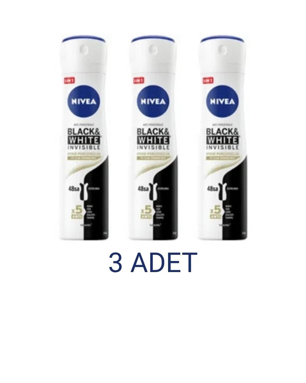 Nivea Black & White Invisible İpeksi Pürüzsüzlük Kadın Sprey Deodorant 150 Ml x 3 Adet
