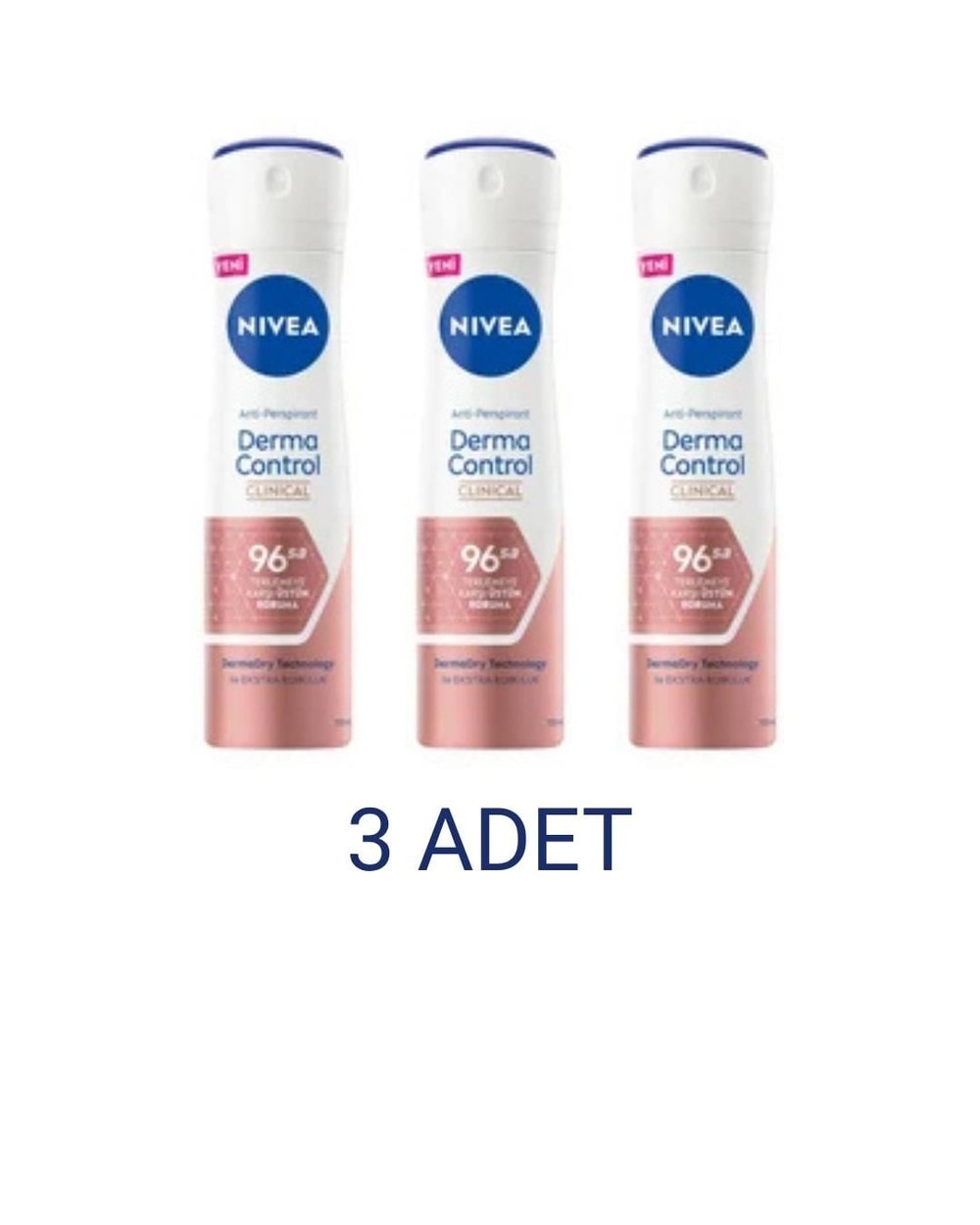 Nivea Derma Control Clinical Sprey Deodorant Kadın 150 Ml x 3 Adet