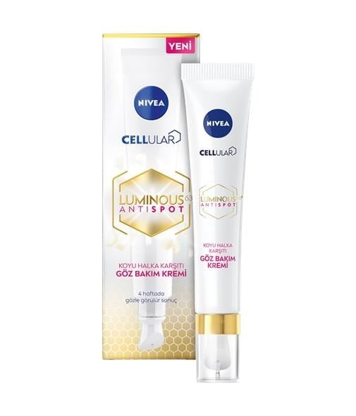 NIVEA FACE - Yüz Bakım Kremi - LUMinouS630 CeLLuLaR Koyu Halka Karşıtı Aydınlık Görüntü Sağlayan Göz Bakım Kremi  - 15 ML