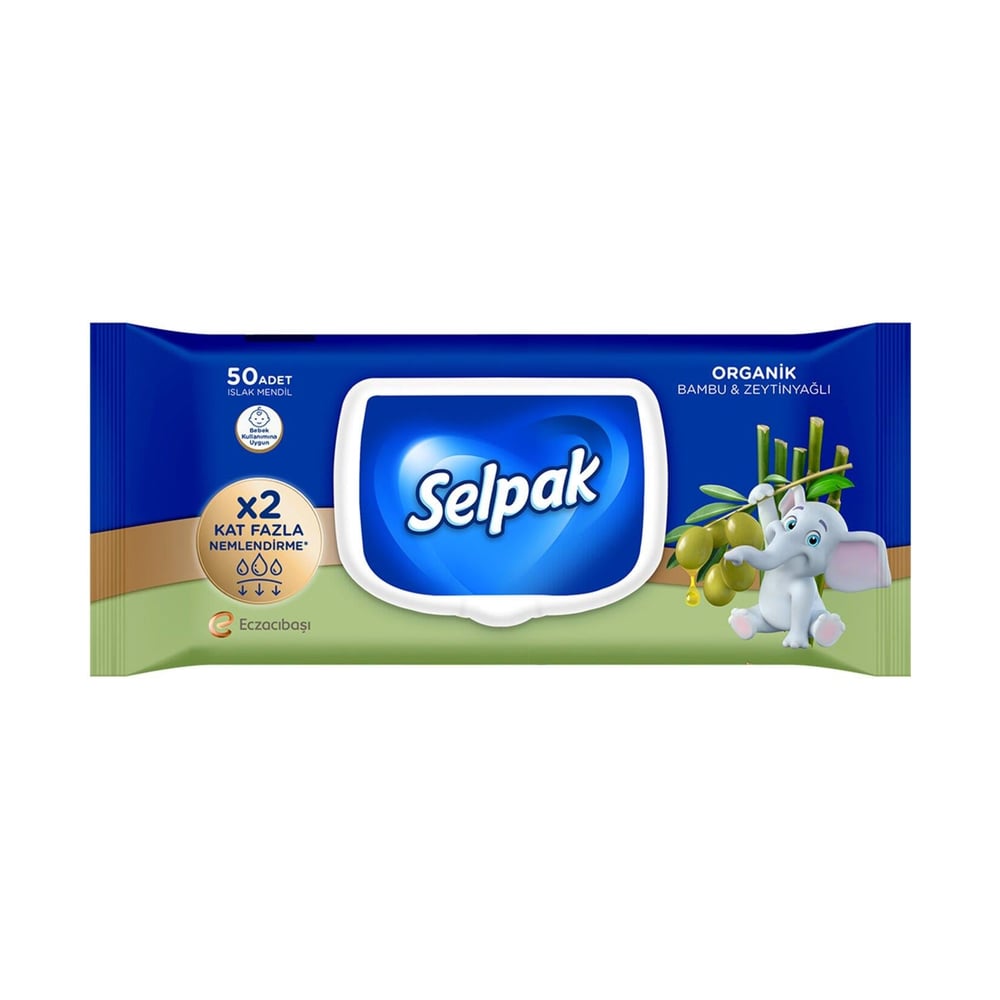Selpak Organik Bambu & Zeytinyagli Islak Mendil 50'Li