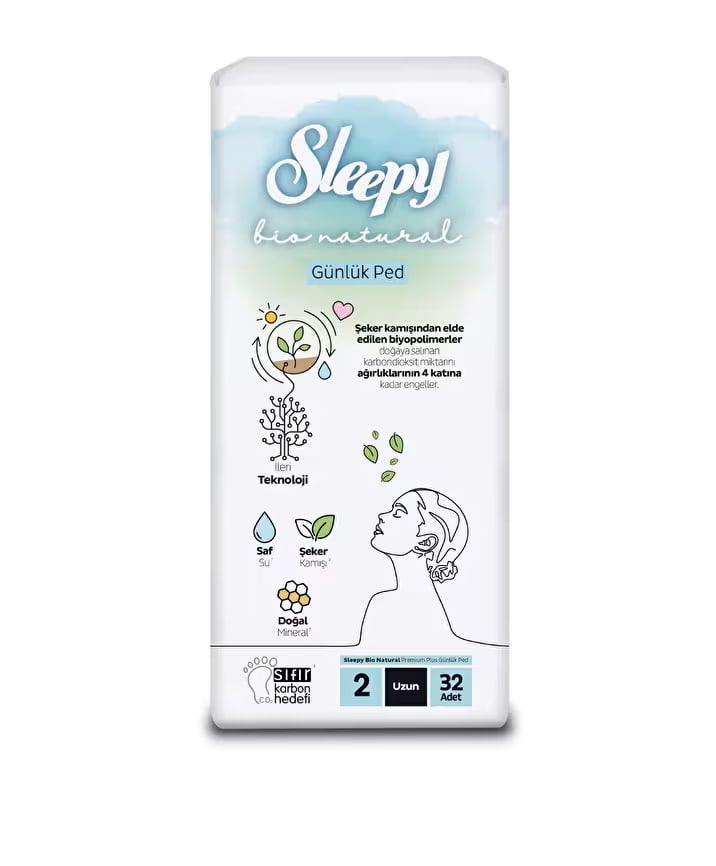 Sleepy Bio Natural Uzun Günlük Ped NO:2 32' Li
