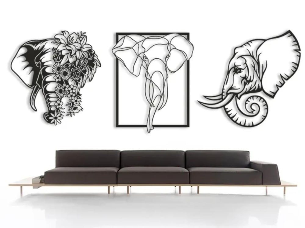  Odi3d Elephant Set Duvar Süsü